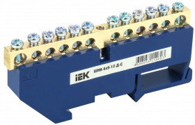 Шина 0 в изоляции на дин 6*9мм 12гр  IEK SBE-bc-12-dri