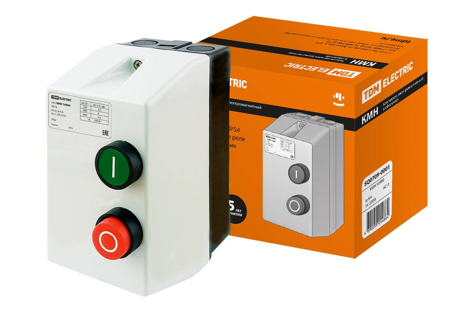 Контактор в оболоч. КМН-10960/380В 9A IP54 TDM