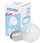 Лампа  накал шар матовая Космос E27 60W