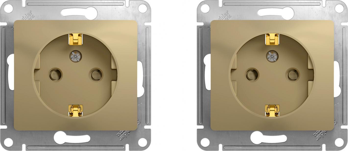 Механизм розетки 1м ПК RJ45 титан Glossa Schneider