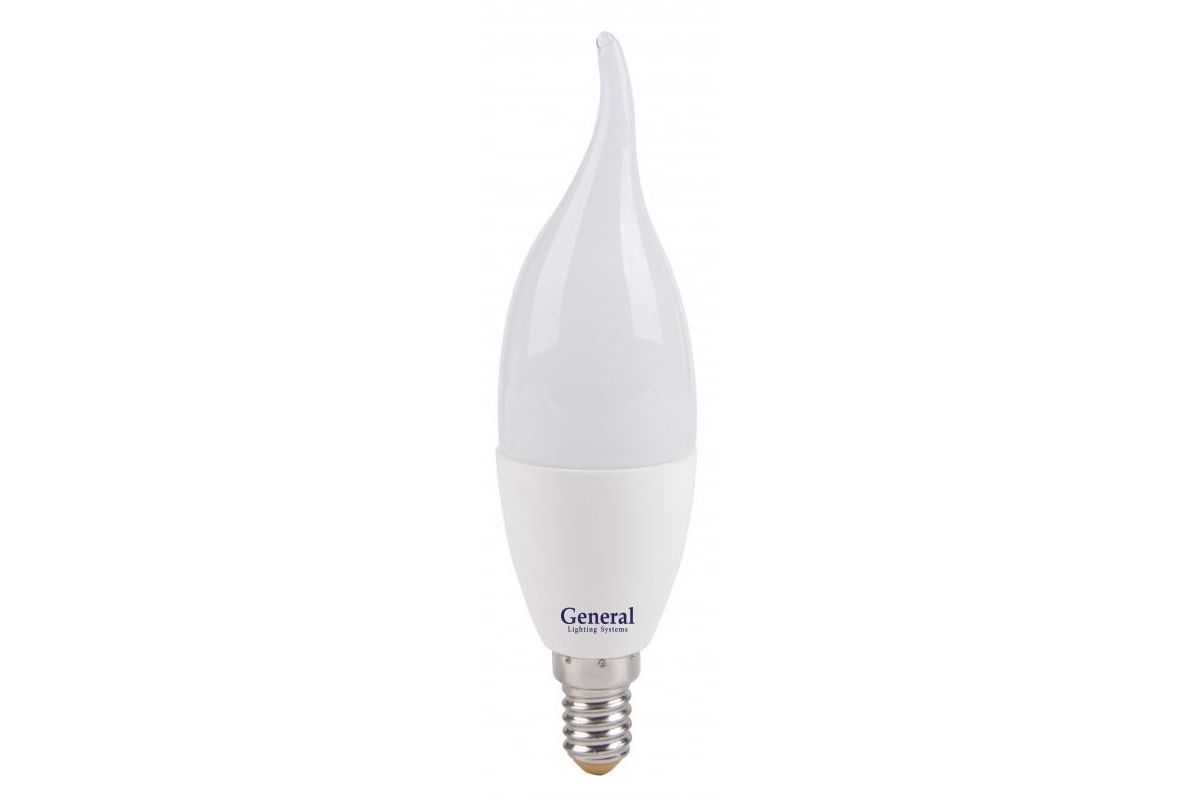 Лампа General 7W 6500K E14 свеча филомен